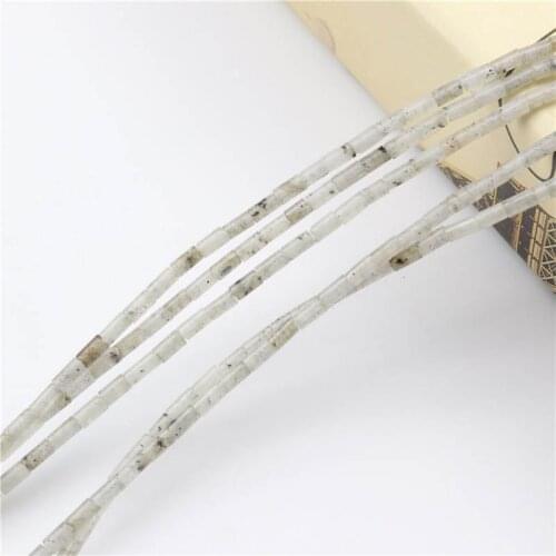 Natural Labradorite Small Cylinder Beads Gemstones Energy Healing Beads for Jewelry Making Strand 15 Inch