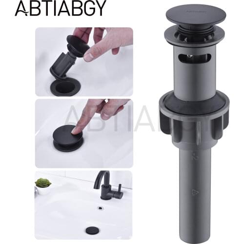 Matte Black Bathroom Lavatory Basin Sink Pop Up Drain Stainless Steel Vanity Sink Waste Drainer With Overflow Faucet Accessories