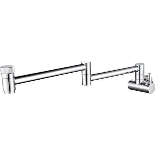 Copper in-wall folding faucet kitchen sink faucet single cold foldable faucet universal swivel faucet