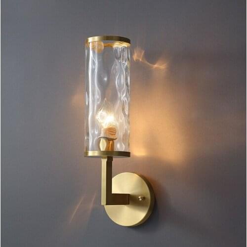 Copper wall lamp living room wall lamp bedroom bedside North Europe simple corridor stair decoration wall lamp 1244-1w
