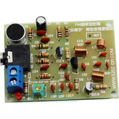 FM Stereo Radio Module With Microphone DIY Kit Adjustable 88-108MHz Wireless Transmitter DC 3V for Soldering Practice Learning