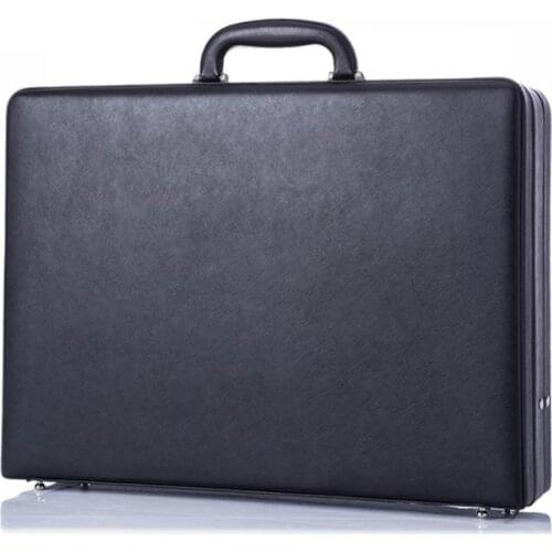 Mens Leather Bag Designer Documents Folder Business Briefcase Genuine Leather Black Brief Case