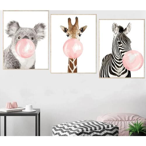 GATYZTORY 3PC Animal Painting By Number Kits For Adults Children Blow Bubbles Zebra Oil Picture Handmade Canvas By Number Paints