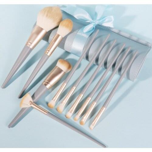 10pcs/set Makeup Brush Sets Powder Blush Eye Shadow Brushes for Beginner and Professional Cosmetic Beatuy Tool for Fashion Women