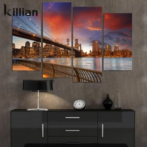 Night China Yangtze River Bridge Night View Light Show Art Print Poster Art Canvas Painting Bedroom Living Room Home Decoration