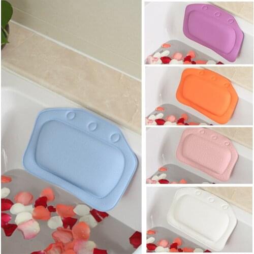 New Soft Bathtub Pillow Headrest Waterproof Bath Pillows Cushion Head Neck Rest Pillows with Suction Cups Bathroom Accessories
