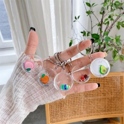 New Quicksand For Apple AirTags Bling Glitter Fruit Sleeve Keychain Anti-lost Protective Case Locator Tracker Protection Cover