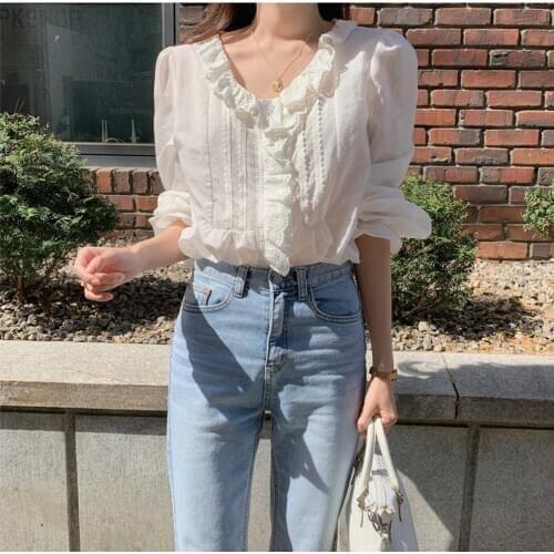 New spring Vintage white Shirt female Oversize Tops Women short sleeve Girls Blouse Summer Plus Size Women Blouses femme Blusas