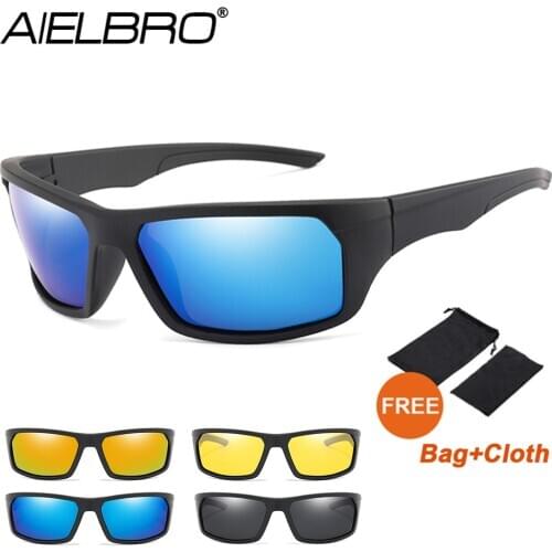AIELBRO Glasses Polarized Cycling Sunglasses Night Vision Glasses Cycling Bike Bicycle Glasses oculos ciclismo Cycling Goggle