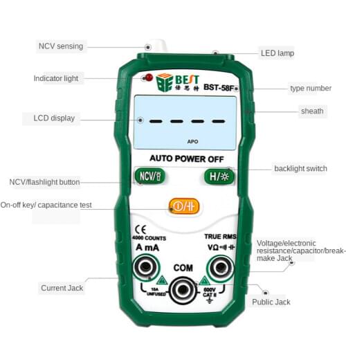 Digital Multimeter High Precision Automatic Range Electrician Universal Table Maintenance Universal Table Power Tool Parts