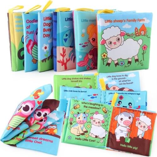 Puzzle Early Education Cloth Book with Sound Paper Can Not Be Ripped, Washable and Color-fast Three-dimensional Baby Cloth Book