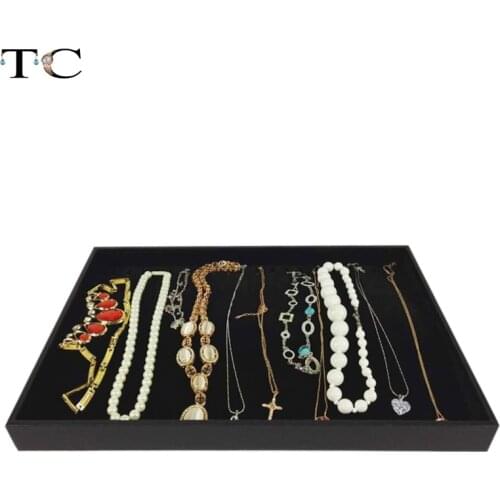 Necklace Display Tray Jewelry Accessories Case Necklace Pendants Plate Jewelry Organizer Box Black Velvet 35*24*3cm