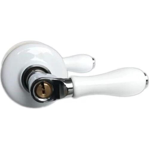 White + gold+brass ceramic interior simple door lock Bedding room kitchen room handle lock Stainless steel spherical ball locks