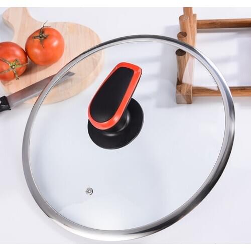 Transparent toughened glass visual pot lid frying pan non stick stewpan wok pot cover kitchen cookware accessories oil proofing