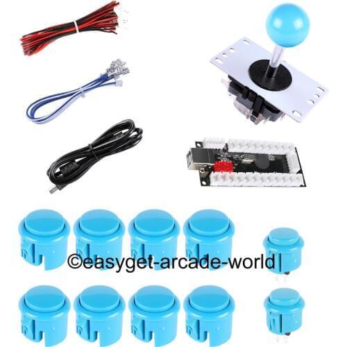 Reyann MAME Multicade Arcade Game DIY Kits Zero Delay USB Encoder + Arcade Fight Stick + Arcade Buttons To Sanwa Button Joystick