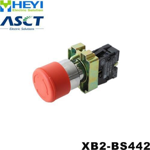 XB2-BS442 touch switch N/C rotary switch Turn to release Mushroom electrical switch emergency stop button