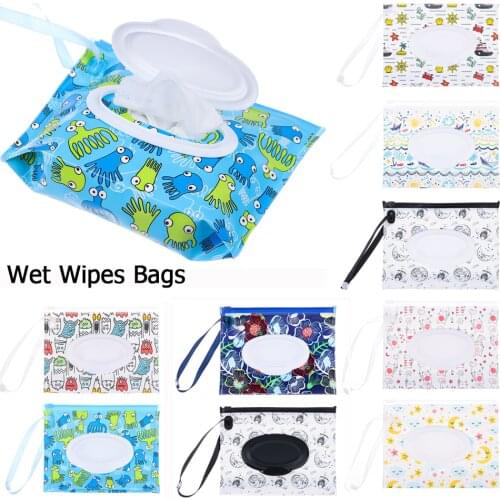 1PC Wet Wipes Bag with Snap Strap EVA Baby Cleaning Wipes Case Portable Reusable Eco-friendly Wipes Container Baby Kid Supplies