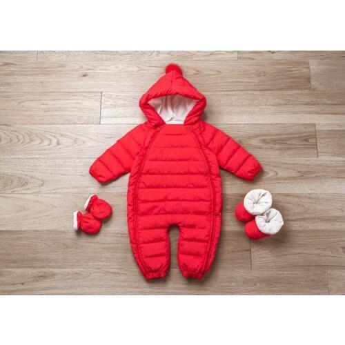 High Quality Babyrompers Winter Thick Warm Baby Girrls Clothing Long Slleeve Hood Jumpsuit Babay 90% Duck Down Jackets for-25