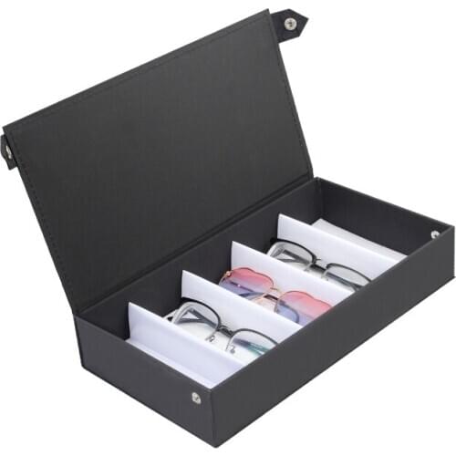 High Quality Glasses Case 5 Slot Grid Glasses Sunglasses Display Rack Holder Glasses Organizer Rectangle Sunglasses Storage Box