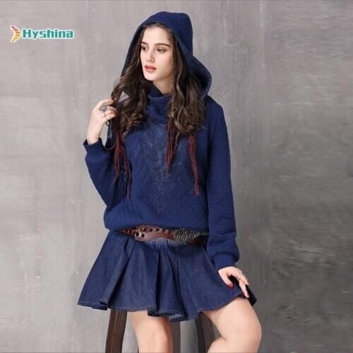 Womens New Style Hooded Cotton Retro Embroidery Volleyball Suit Thickened Coat