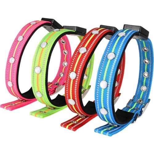 18PCS / LOT Waterproof Nylon Dog Collar LED Pet Light Collar With USB Charging Function Pet Accessories