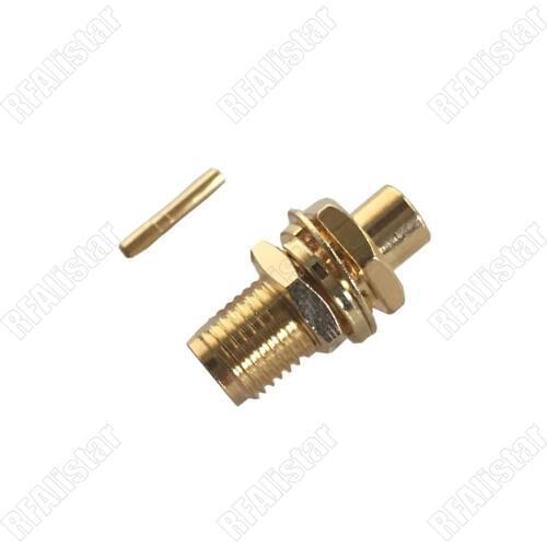 20pcs RF Connector SMA Female Jack Bulkhead Nut Solder For Semi-rigid RG402 0.141" Cable