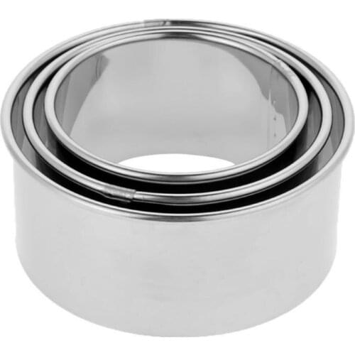3pcs/set Stainless Steel Round Dumplings Wrappers Molds Set Cookie Pastry Wrapper Cutting Maker Tools Round Cutter Maker Tools