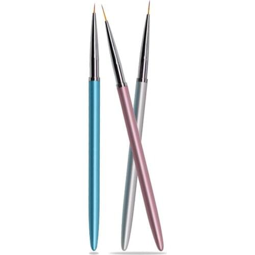 3pcs/set Nail Art Liner Painting Pen 3D Tips DIY Acrylic UV Gel Brushes Drawing Kit Flower Line Grid French Design Manicure Tool