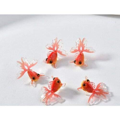 3D cute Small goldfish shape 10pcs/lot acrylic/resin charms diy jewelry earrings/necklace pendant accessory