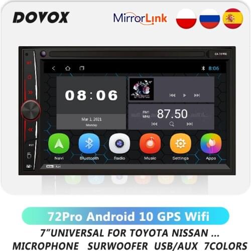 DOVOX 72Pro 2 Din Android 10 Car Radio Wifi GPS Navigation Multimedia Player Universal Autoradio 2din For Toyota Nissan Hyundai
