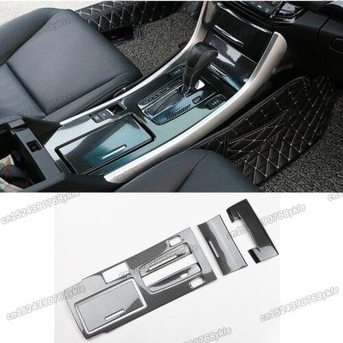 Lsrtw2017 carbon fiber car center control panel trims for honda accord 2012 2013 2014 2015 2016 2017 9th accessories interior