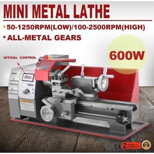 Free Shipping 180 Mini Metal Turning Lathe Machine Motorized Metalworking Wood Lathe 600W