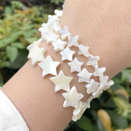 10/15mm White Natural Star Mother Of Pearl Shell Bead Loose Spacer Seashell For Jewelry Making Diy Necklace Bracelet Handmade