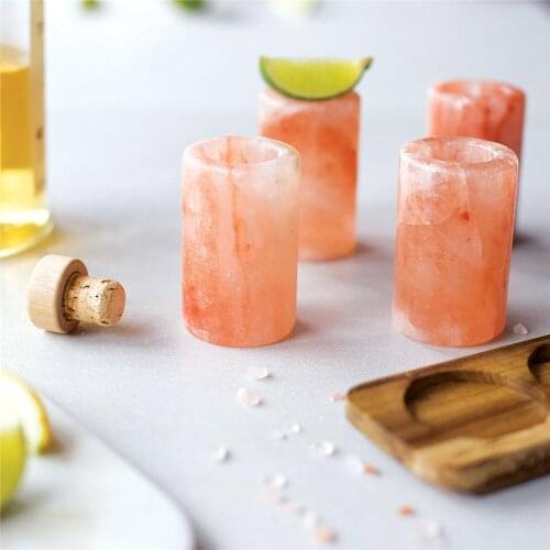 CHAMVIN Himalayan Pink Salt Tequila Shot Glasses Wine Mug Sea Salt Cup