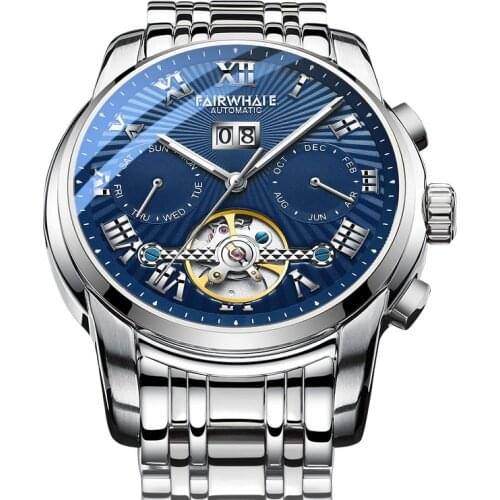 New Causal Sport Mens Watches Stainless Steel Band Wristwatch Top Brand Luxury Designer Mechanical Watches Mens Montre Homme