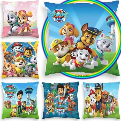 Paw Patrol Pillowcase Car Living Room Cartoon Character Household Items Anime Action Figures Canine Pillow Cover Soft Home Decor