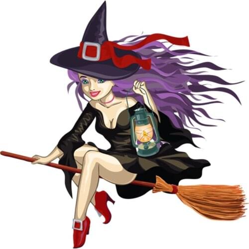CS-791#15*15cm A witch funny car sticker printed PVC decal for auto car stickers styling car decoration