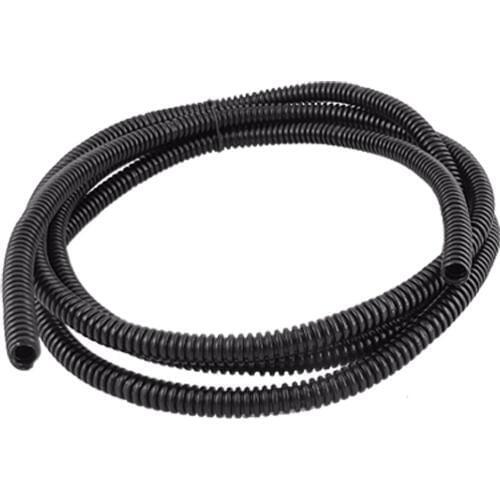 Uxcell 2M 6.6Ft Flexible Corrugated Conduit Tube Pipe Hose Wire Tubing Black for Machine Tool Machinery Automation Instrument