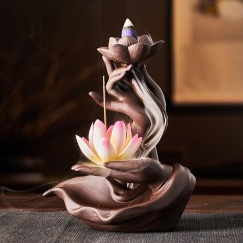 Ceramic Backflow Incense Burner Zen Bergamot Creative Home Agarwood Aromatherapy Furnace Incense Stick Accessories