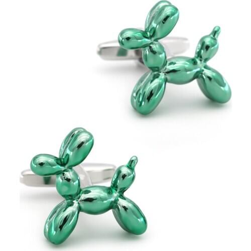 Mens Balloon Dog Cuff Link Copper Material Green Color