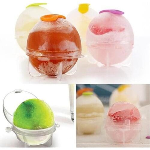 4pcs Round Ice Cube Mold Set of 4 Individual Tight Sealing Leak Proof Silicone Big Sphere Ice Ball Maker