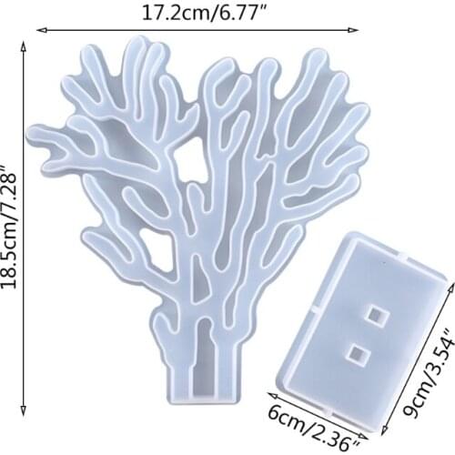 DIY Crafts Desktop Decorations Jewelry Making Tools Crystal Epoxy Resin Mold Coral Base Ornaments Casting Silicone Mould