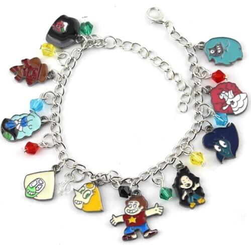 Hot Sale Steven Universe Bracelet Characters Themed Multi Charm Metal Personality Anime Jewelry For Friend Festival Gifts