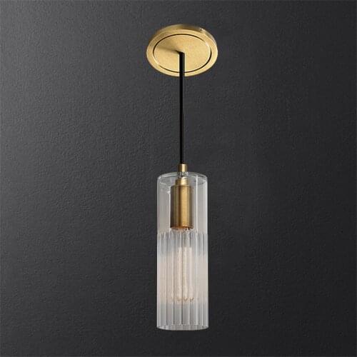 Post-modern All-copper Crystal Pendant Lights Luxury Living Room Bedroom Bedside Lamps Designer Restaurant Bar Hanging Lights