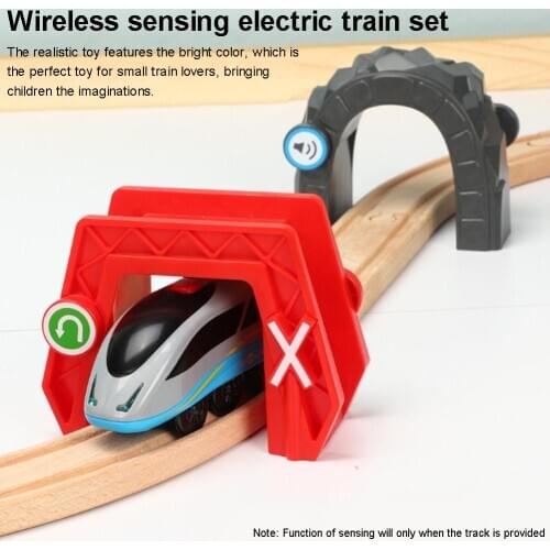 Premium Wooden Train Set Toy Battery Powered Model Train Set Plastic Children Train Toy Compatibility with Wooden Track