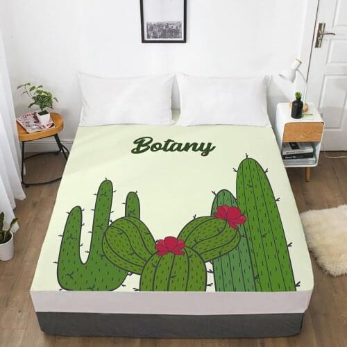 1pc bed sheet Elastic fitted sheet With An Elastic Band 150/180/200/160*200 Mattress Cover Double Bed cover nordic Botany