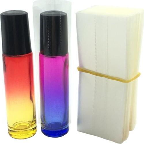 500pcs/lot Clear PVC Heat Shrink Wrap Film for 10ml Roller Bottles Essential Oil Bottles