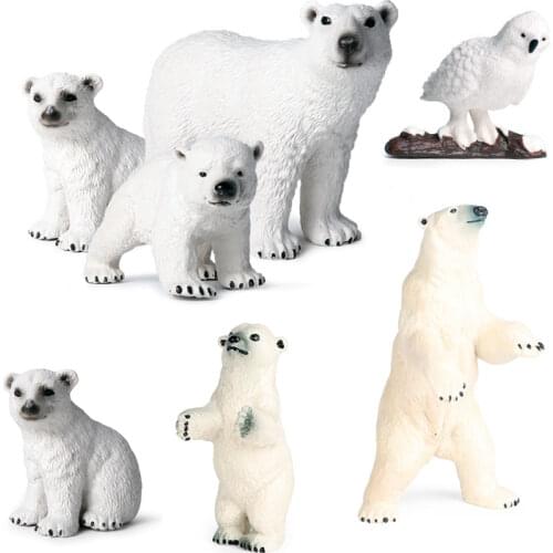 Realistic Polar Arctic Animal Model Toy Figurines Set Varieties of Polar Bear Sea Life Action Figure Cake Toppers Christmas Gift