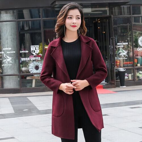 Wool Double-faced Coat Women Long Korean Ladies Coats Autumn and Winter Woman Clothes Jacket Abrigo Mujer 2020 KJ399 s
