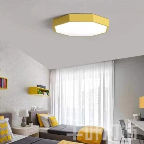 Modern Minimalist Nordic Polygonal LED Ceiling Lights Factory Direct Sales Bedroom Living Room Macaron Lamps
